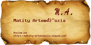 Matity Artemíszia névjegykártya